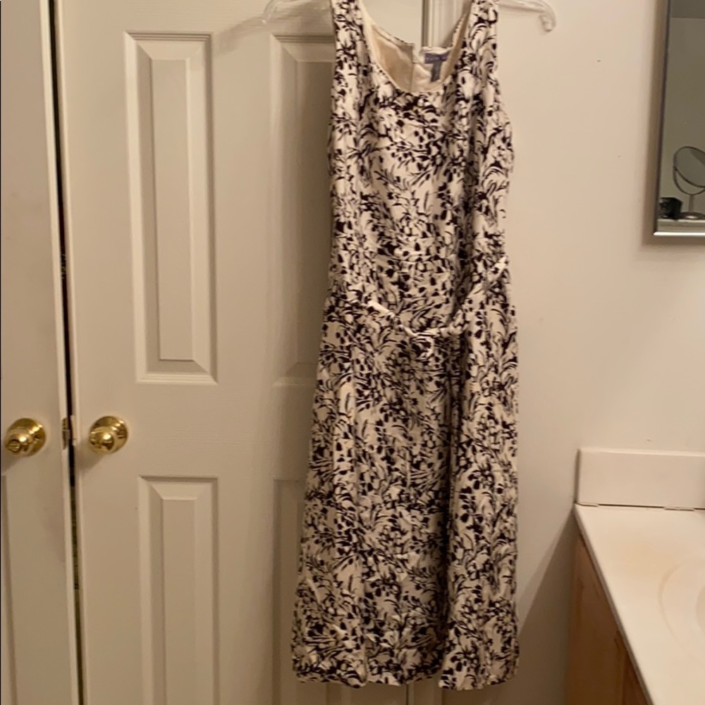 Kate Hill lovely brown & cream sleeveless dress.